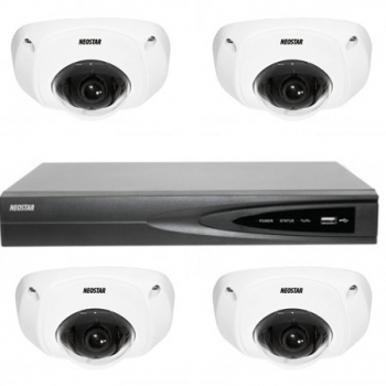 Netzwerk-IP Videoüberwachung Set für Innenbereich 4xDome Überwachungskamera, 4 Kanal NVR mit PoE -IS-IPKS12
