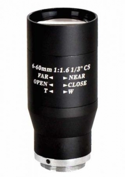 Vario-Fokal Tele-Objektiv 1/3" CS: 6-60mm für Kameras