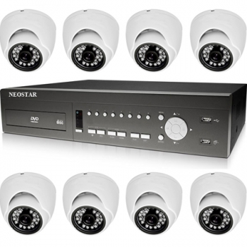 Videoüberwachung Set 8x IR Dome Überwachungskamera mit 540TVL