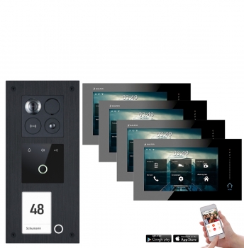Balter ERA Video Sprechanlage mit Fingerprint für 1 Familienhaus mit 4x 7" Monitor