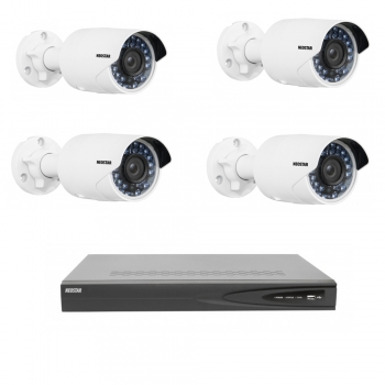 Netzwerk-IP Videoüberwachung Set 4x2.0 Megapixel IR Netzwerkkamera, 4 Kanal IP NVR mit PoE