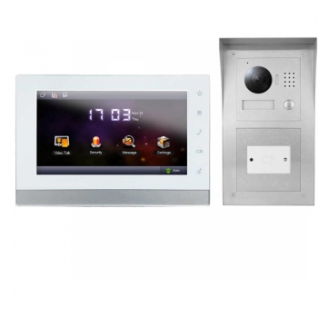 IP Türsprechanlage für 1-Familienhaus mit 7" LCD und Aufputz RFID-Außenstation-IPSET01R
