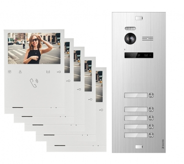 Video Türsprechanlage BALTER EVO QUICK für 5 Familienhaus mit 5x 4,3 Zoll Monitor