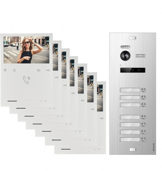 Video Türsprechanlage BALTER EVO QUICK für 7 Familienhaus mit 7x 4,3 Zoll Monitor
