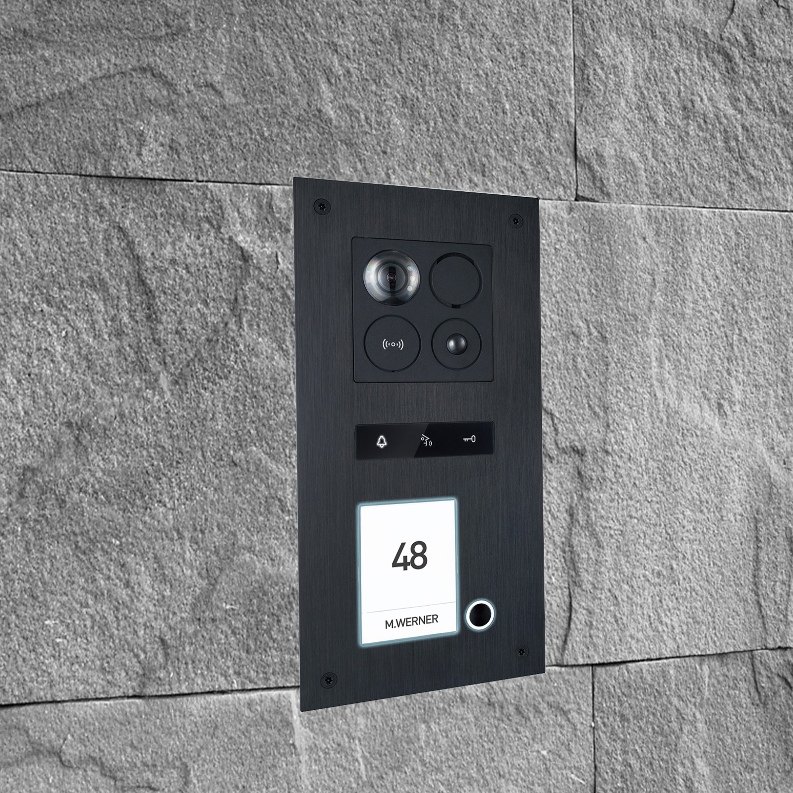 BALTER ERA RFID Unterputz-Türstation für 3 Familienhaus mit Smartphone App  und Bewegungsmelder-Funktion