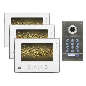 Video Gegensprechanlage für 1-Familienhaus 3x7" TFT-LCD mit Code Funktion-IS-3E07TC