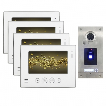 Video Gegensprechanlage für 1-Familienhaus 4x7" TFT-LCD mit Fingerprint-IS-4E07TF