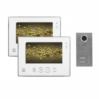 Video Türsprechanlage mit 7" Bildschirm und Unterputz Türstation für 2-Familienhaus-IS-E207T
