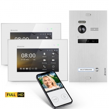 HD WLAN Video Sprechanlage BALTER EVO für 1-Familienhaus, 2x Monitor, mit Smartphone App