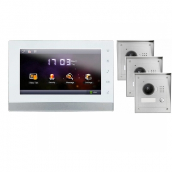 IP Video Klingelanlage für 1-Familienhaus mit 3xAufputz Außenstation und 7" LCD-IPSET03