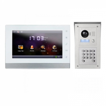 IP Video Klingelanlage mit 7" LCD und Aufputz Außenstation mit Code-Funktion-IPSET01C