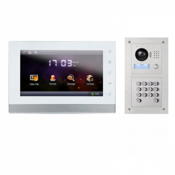 IP Video Türsprechanlage mit 7" LCD und Unterputz Außenstation mit Code-Funktion-IPSET11C