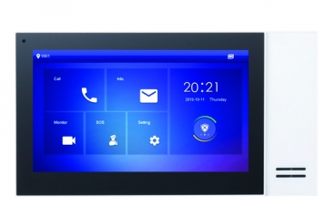 TURM IP Video Türsprechanlage 7" LCD Touchscreen Monitor mit PoE in weiß