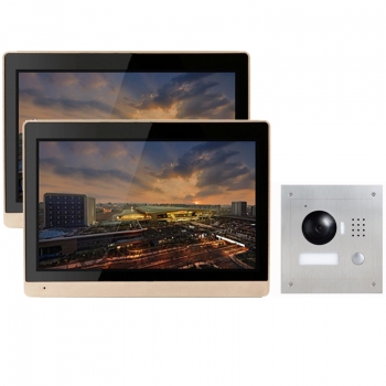IP Türklingel mit Kamera mit 2x10" LCD für 1-Familienhaus und Unterputz Außenstation-2IPSET1011