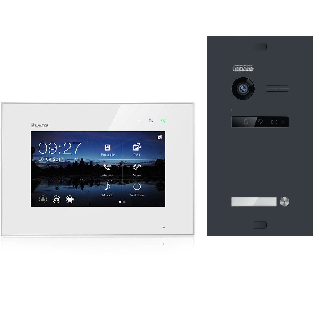 Video Türsprechanlage Balter Evo 2-Draht 1 Familienhaus 2 Monitore Touchscreen 