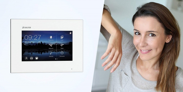 Video Gegensprechanlage BALTER EVO 2-Draht BUS  für Einfamilienhaus mit 2 x Touchscreen 7" Monitor