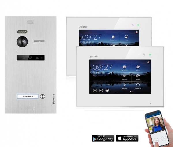 WLAN Video Tür Sprechanlage 2 Draht mit 7" Touch-Bildschirm Smartphone App 
