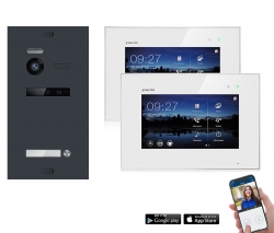 WLAN Video Gegensprechanlage BALTER EVO WIFI 2-Draht BUS  für Einfamilienhaus mit 2 x Touchscreen 7 Zoll Monitor